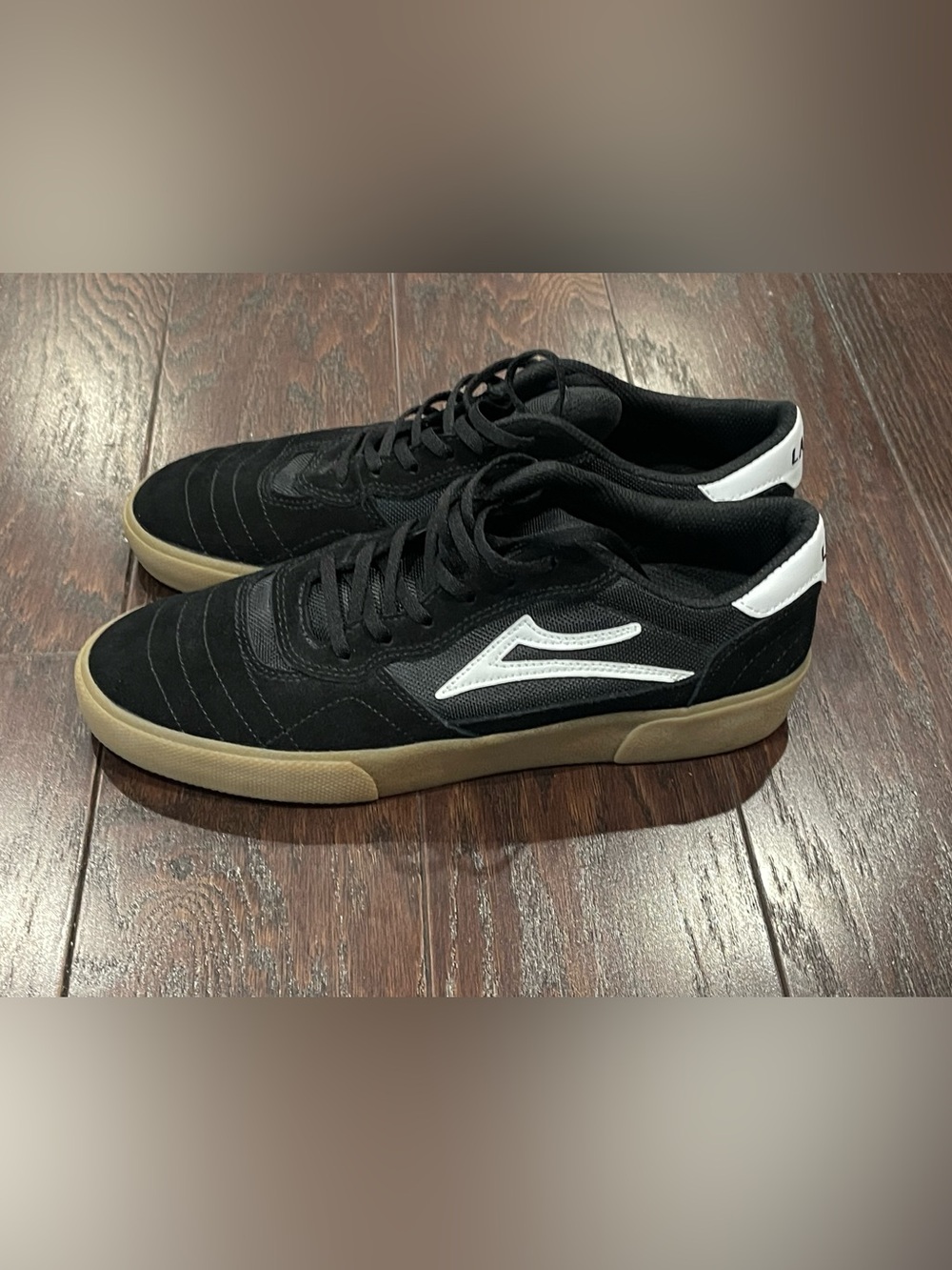 Lakai Cambridge Suede Black/Gum Sole Men Size 10 - Picture 3 of 8